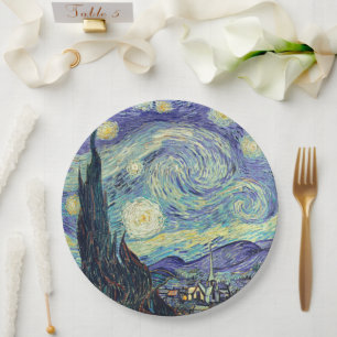 Vincent Van Gogh The Starry Night Paper Plate