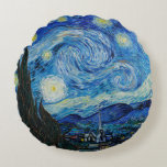 Vincent Van Gogh The Starry Night Round Cushion<br><div class="desc">Vincent Van Gogh's The Starry Night Detail</div>