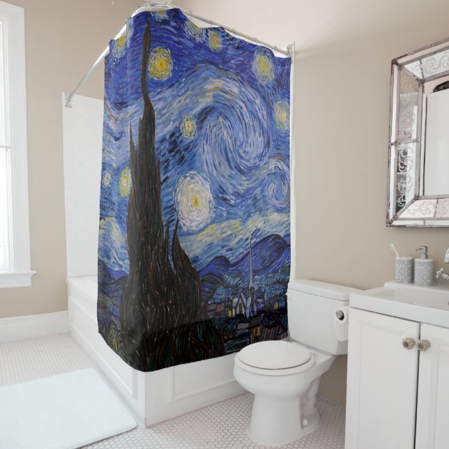 Vincent Van Gogh - The Starry night Shower Curtain (In Situ)