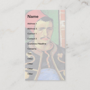 Vincent Van Gogh - The Zouave - Soldier Portrait Business Card