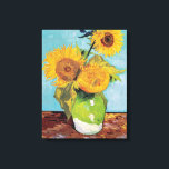 Vincent Van Gogh - Three Sunflowers in a Vase Canvas Print<br><div class="desc">Three Sunflowers in a Vase / Vase avec trois tournesols - Vincent Van Gogh,  August 1888 - Sunflowers 1888 first version (F453)</div>