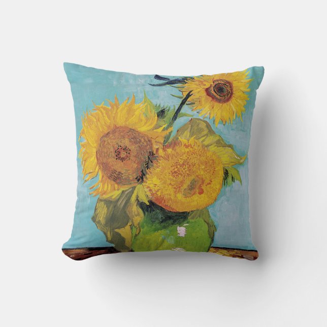 Vincent Van Gogh - Three Sunflowers in a Vase Cushion (Front)