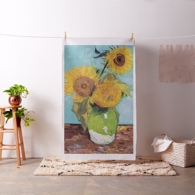 Vincent Van Gogh - Three Sunflowers in a Vase Fabric (In Situ)