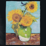 Vincent Van Gogh - Three Sunflowers in a Vase Fleece Blanket<br><div class="desc">Three Sunflowers in a Vase / Vase avec trois tournesols - Vincent Van Gogh,  August 1888 - Sunflowers 1888 first version (F453)</div>