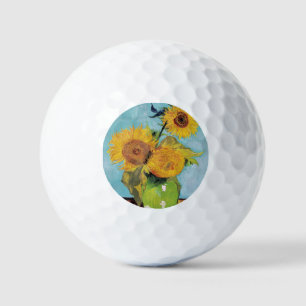 Vincent Van Gogh - Three Sunflowers in a Vase Golf Balls
