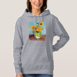Vincent Van Gogh - Three Sunflowers in a Vase Hoodie<br><div class="desc">Three Sunflowers in a Vase / Vase avec trois tournesols - Vincent Van Gogh,  August 1888 - Sunflowers 1888 first version (F453)</div>