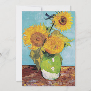 Vincent Van Gogh - Three Sunflowers in a Vase Invitation
