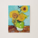 Vincent Van Gogh Three Sunflowers In a Vase Jigsaw Puzzle<br><div class="desc">Vincent Van Gogh Three Sunflowers In a Vase Jigsaw Puzzle</div>