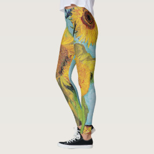 Vincent Van Gogh - Three Sunflowers in a Vase Leggings