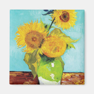 Vincent Van Gogh Three Sunflowers In a Vase Magnet