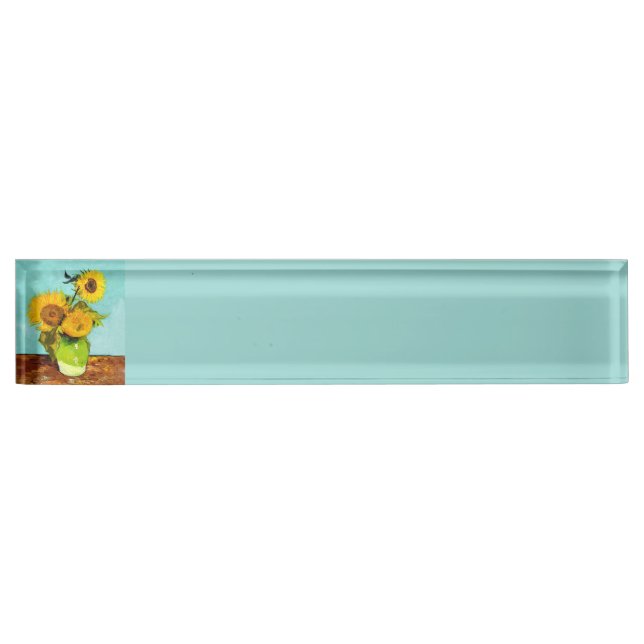 Vincent Van Gogh Three Sunflowers In A Vase Nameplate (Front)