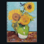 Vincent Van Gogh - Three Sunflowers in a Vase Notebook<br><div class="desc">Three Sunflowers in a Vase / Vase avec trois tournesols - Vincent Van Gogh,  August 1888 - Sunflowers 1888 first version (F453)</div>