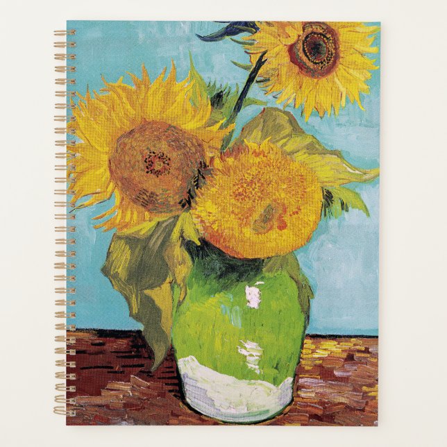 Vincent Van Gogh - Three Sunflowers in a Vase Planner (Front)