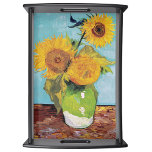 Vincent Van Gogh - Three Sunflowers in a Vase Serving Tray<br><div class="desc">Three Sunflowers in a Vase / Vase avec trois tournesols - Vincent Van Gogh,  August 1888 - Sunflowers 1888 first version (F453)</div>