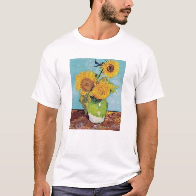 Vincent Van Gogh - Three Sunflowers in a Vase T-Shirt (Front)