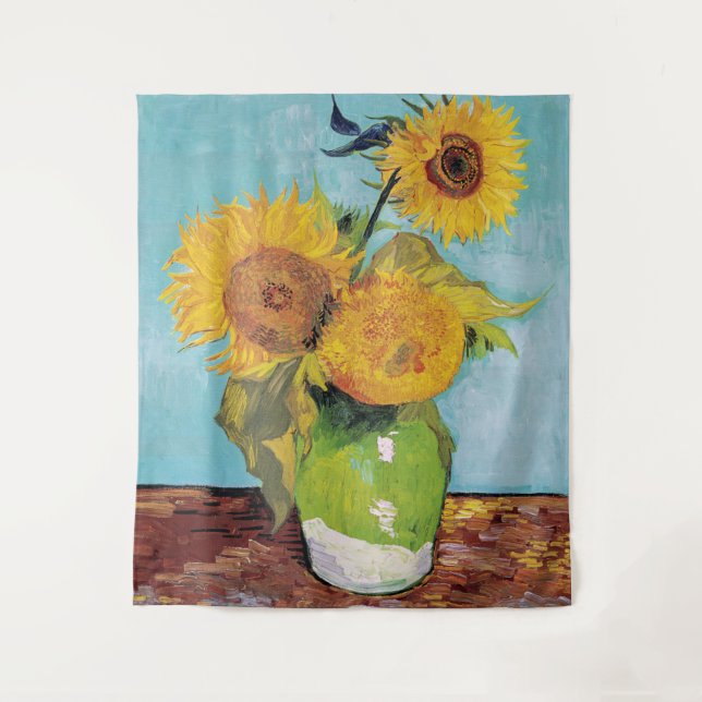 Vincent Van Gogh - Three Sunflowers in a Vase Tapestry (Front)
