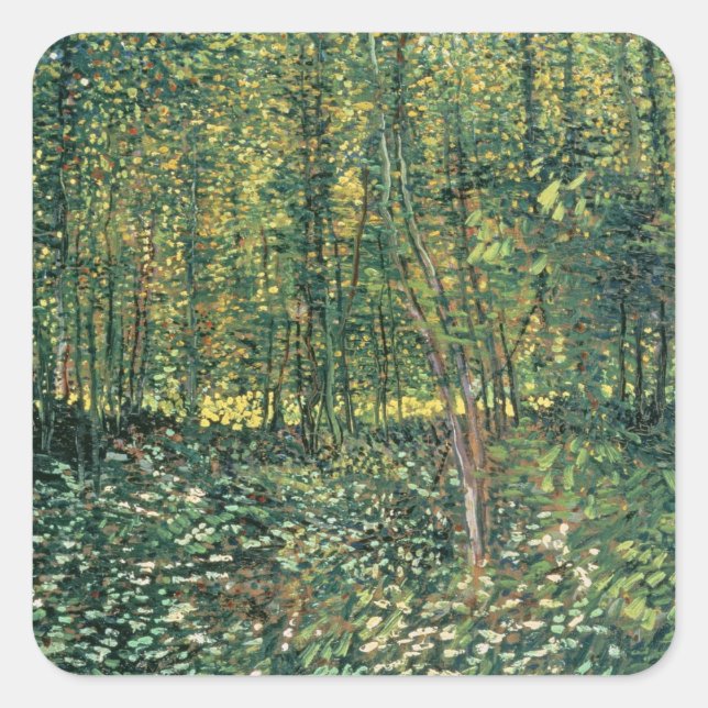 Vincent van Gogh | Trees and Undergrowth, 1887 Square Sticker (Front)