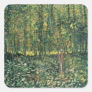 Vincent van Gogh   Trees and Undergrowth, 1887 Square Sticker