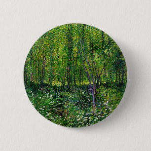 Vincent Van Gogh Trees And Undergrowth 6 Cm Round Badge