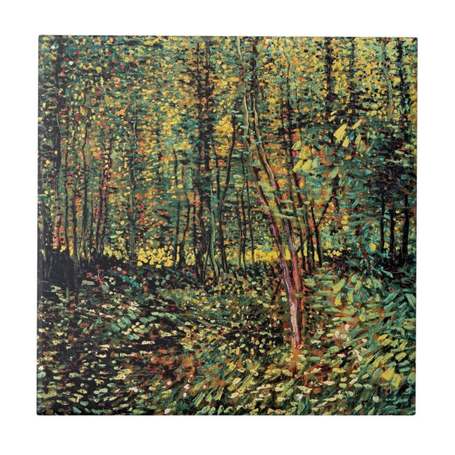 Vincent Van Gogh - Trees And Undergrowth Fine Art Tile (Front)