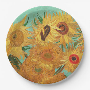 Vincent Van Gogh Twelve Sunflowers In A Vase Paper Plate