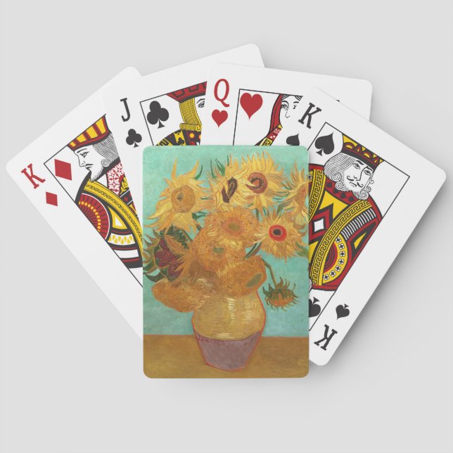 Vincent Van Gogh Twelve Sunflowers In A Vase Playing Cards (Back)