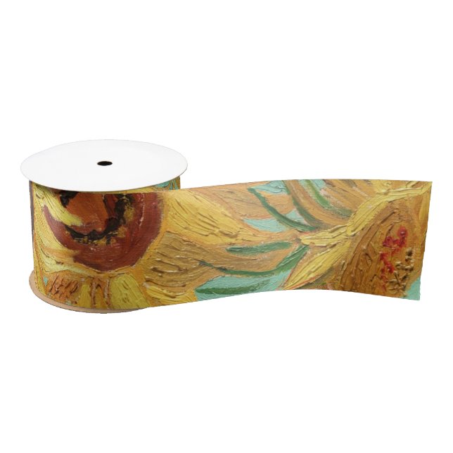 Vincent Van Gogh Twelve Sunflowers In A Vase Satin Ribbon (Spool)