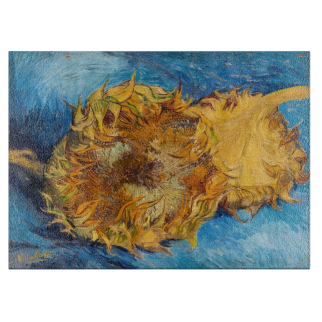 Vincent van Gogh - Two Cut Sunflowers Cutting Board (Front)