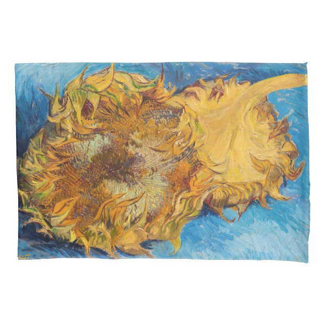 Vincent van Gogh - Two Cut Sunflowers Pillowcase (Front)