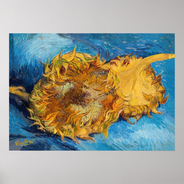 Vincent van Gogh - Two Cut Sunflowers Poster (Front)