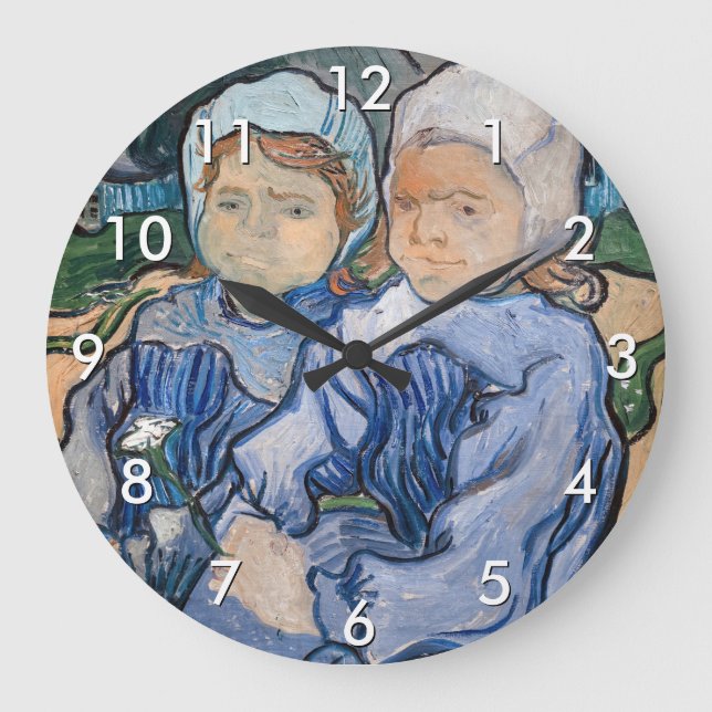 Vincent van Gogh - Two Little Girls Large Clock (Front)
