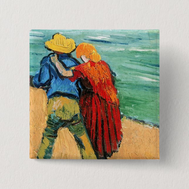 Vincent van Gogh - Two Lovers 15 Cm Square Badge (Front)
