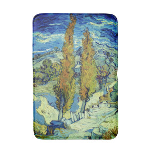 Vincent Van Gogh Two Poplars at Saint-Rémy Bath Mat