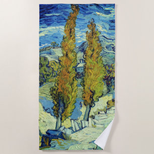 Vincent Van Gogh Two Poplars at Saint-Rémy Beach Towel