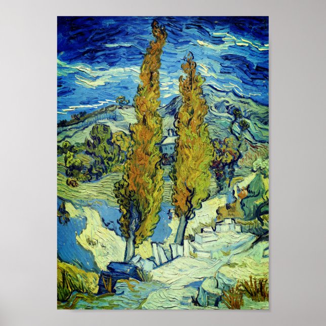 Vincent Van Gogh Two Poplars at Saint-Rémy Poster (Front)