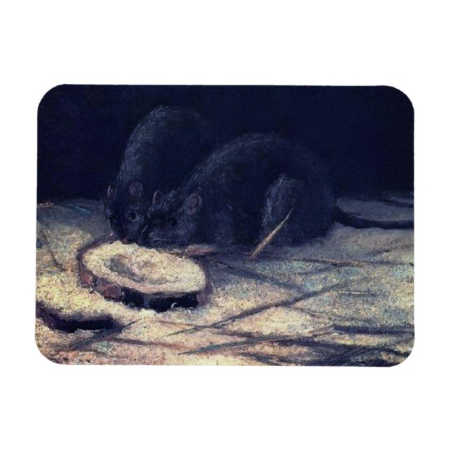 Vincent Van Gogh - Two Rats - Rat Lover Fine Art Magnet (Horizontal)
