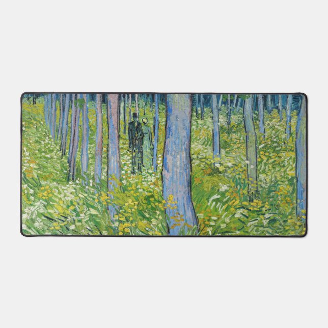 Vincent van Gogh - Undergrowth with Two Figures Desk Mat (Front)