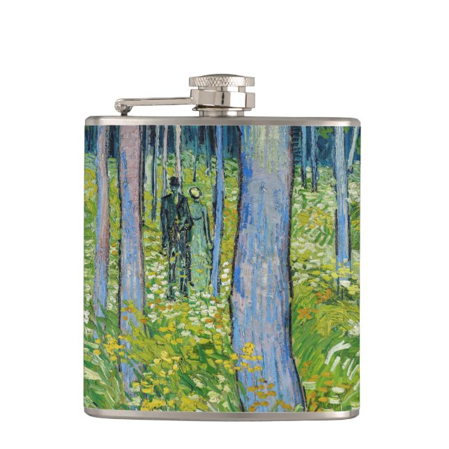 Vincent van Gogh - Undergrowth with Two Figures Hip Flask (Front)