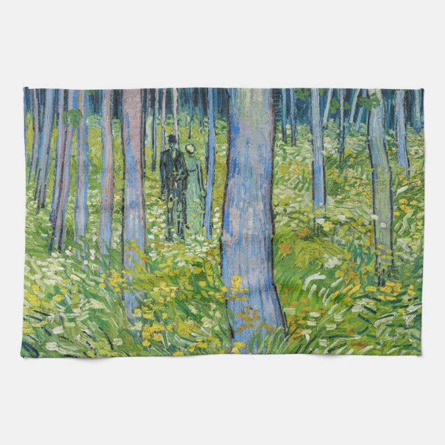 Vincent van Gogh - Undergrowth with Two Figures Tea Towel (Horizontal)