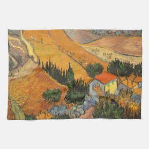 Vincent van Gogh - Valley with Plowman Tea Towel