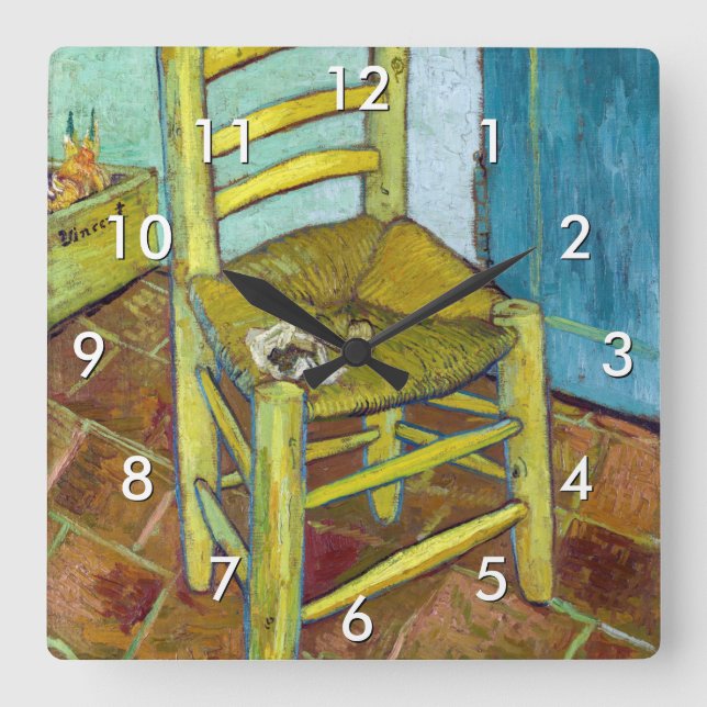 Vincent van Gogh - Van Gogh's Chair Square Wall Clock (Front)