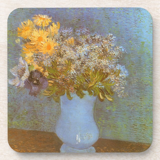 Vincent van Gogh Vase of Lilacs, Daisies, Anemones Coaster (Front)
