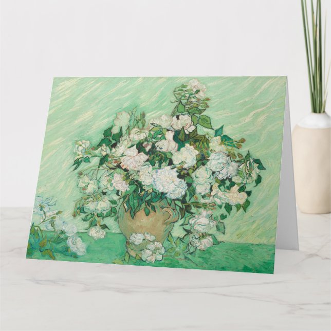 Vincent Van Gogh, Vase of Roses, Roses In The Vase Card (Front)
