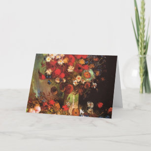 Vincent Van Gogh Vase Poppies Cornflowers Peonies Card