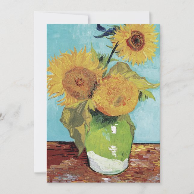 Vincent Van Gogh Vase Sunflowers Art Invitation (Front)