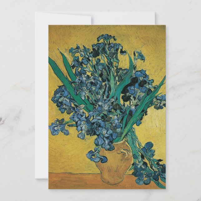 Vincent van Gogh - Vase w Irises Yellow Background (Front)