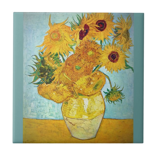 Vincent van Gogh - Vase with 12 Sunflowers Tile (Front)