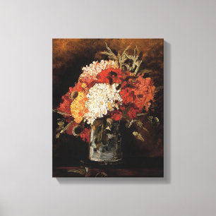 Vincent Van Gogh - Vase With Carnations - Fine Art Canvas Print