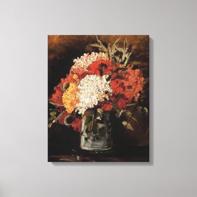 Vincent Van Gogh - Vase With Carnations - Fine Art Canvas Print (Front)