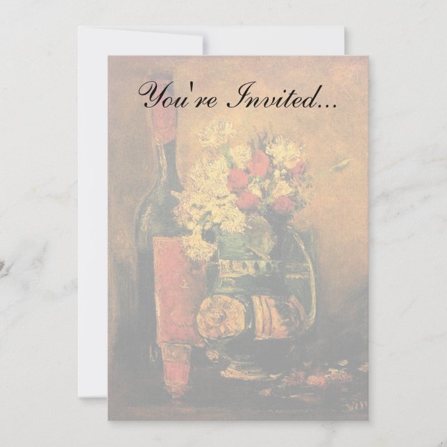 Vincent Van Gogh - Vase With Carnations Fine Art Invitation (Front)